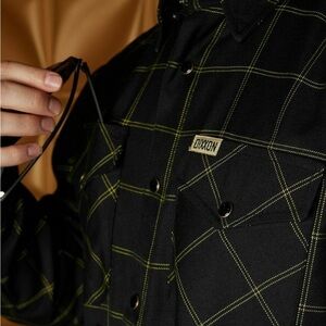 🔥2/$150🔥DIXXON Flannel Stay Gold Mens 2XL Black Plaid Pearl Snap